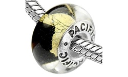 Sterling Silver 'Bling Bling' Murano-style Glass Bead