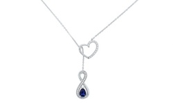 Genuine Gemstone Infinity Heart Lariat Necklace Collection 