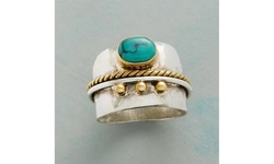 Fashion 925 Sterling Silver Yellow Gold Natural Gemstone Emerald Rings