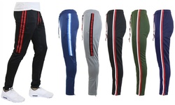 Men's Moisture-Wicking Jogger Track Pants with Side Trim (2-Pack)