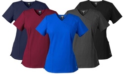 MaterialGirl Women's Scrub Top Eversoft Stretch Rayon Blend Medical Uniform