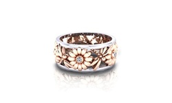 Women's Creative Sunflower Chrysanthemum Ring Separation Ring Engagement Ring