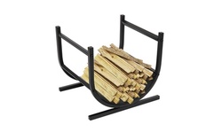 U-Shaped Firewood Log Rack Holder Black