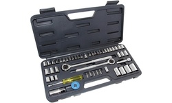 52 Piece Socket Set Standard & Metric Drive Sockets & Reversible Wrench