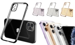 Plating Square Edge Slim Shockproof Clear Case For iPhone 12 Pro Max/12 mini/12
