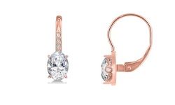 Oval Cut Swarovski Crystal Leverback Earrings