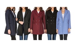 Haute Edition Women's Double Breasted Wool Blend Coats