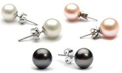 Set of 2 8mm Pearl Stud Earrings