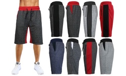 Men's Slim-Fit French Terry Jogger Shorts with Color Trim Design (S-3XL)