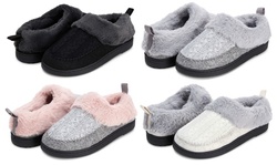 Floopi Women's Cable Knit Faux Plush Fur Clog Slipper with Memory Foam