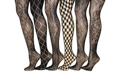 Assorted Pattern Fishnet Tights in Regular and Plus Sizes (6-Pack)
