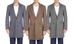 Braveman Men's Wool Blend Herringbone Topcoat (S-3XL)