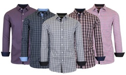 Men's Long Sleeve Slim-Fit Cotton Dress Shirts With Chest Pocket (S-2XL)