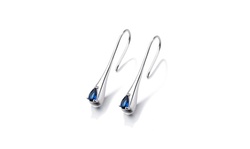 Sterling Silver Sapphire Water Drop Earrings