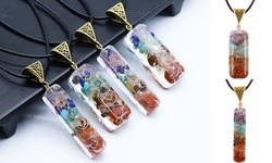 7 Chakra Orgone Energy Generator Pendant Copper Coil Orgonite Necklace Handmade