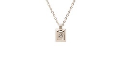 Beveled Initial Cube with Cubic Zirconia by Pink Box