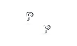 A-Z Geometric Alphabet Letter Initial Stud Earrings Sterling Silver
