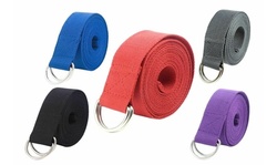 125 Inch/10.5 Feet/3.2M Fitness Exercise Yoga Strap Durable Cotton Metal D-Ring