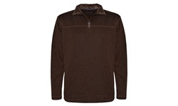 Victory Men's Sherpa Collared Salt & Pepper 1/4 Zip Pullover Sweater