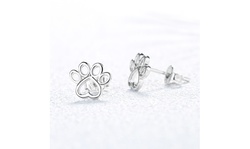 Sterling Silver Paw Stud Earrings