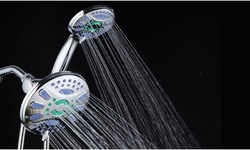 MICROBAN 7-inch 6-Setting Antimicrobial Shower Head Combo