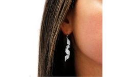 Sterling Silver Spiral Crystal Drop Earrings Made With Swarovski Elements