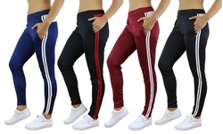 Women's Slim-Fit Moisture Wicking Striped Track Jogger (S-XL)
