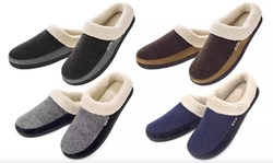 VONMAY Men's Slippers Fuzzy House Shoes  Wool Fleece Memory Foam Slip On Clog