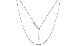 Italian Made Sterling Silver 16"-24" Adjustable Box chain