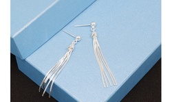 Italian Sterling Silver Tassel Chandelier Drop Earrings