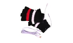 USB Heating Winter Hand Warm Gloves Heated  Fingerless Warmer Mitten