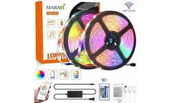 LED Strip Lights,32.8ft/10M Waterproof RGB Bluetooth with Remote & Control Box