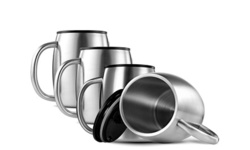 Double Wall 18/8 Stainless Steel Coffee Mugs Spill Resistant 14 Oz (2 or 4-Pack)