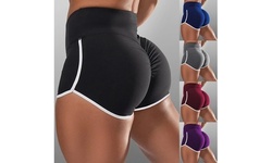 Women Solid Color Tight-fitting Hip Bottom Pantie Sports Yoga Shorts Pants