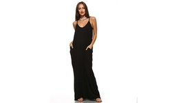 Isaac Liev Women's Oversized Casual Maxi Dress with Pockets