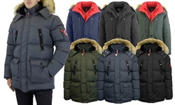 Spire By Galaxy Men's Heavyweight Parka Jacket with Detachable Hood (S-2XL)