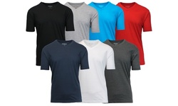 Men's Premium Cotton Blend Short Sleeve V-Neck Tees (5-Pack)