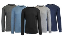 6-Pack Galaxy By Harvic Men's Long Sleeve Crew Neck Thermal Shirts (M-5XL)