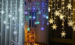 96 LED Snowflake Fairy String Window Curtain Light For Xmas Wedding Party Decor