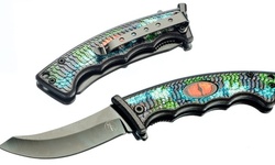 4.5"  Pocket Knife with Pocket Clip & Lanyard Hole, Spring Assisted, Tanto Blade