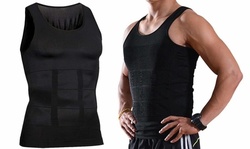 Mens Body Shaper Black Slimming Shirt Tummy Waist Vest Slim Compression Tank