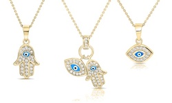 Swarovski Elements Classic Evil Eye Pendants in 14K Gold 