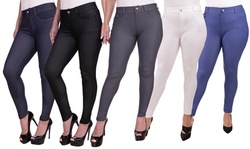 5-Pack Women's Jeggings with 5 Functional Pockets. Plus Sizes Available.