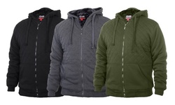 Quilted Plush Sherpa Hoodie Jacket