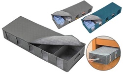 Zippered Underbed Storage Bag Non-Woven Clothes Box Organizer