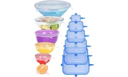 12-Pack Silicone Stretch Lids Reusable Flexible Expandable Silicone Covers