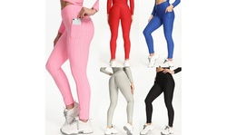 Women's Compression Yoga Pants With Pockets Fitness Push Up Hip Leggings Pants