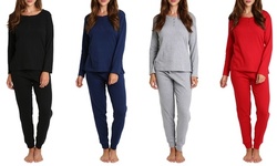 Blis Womens 3 Piece Long Sleeve Shirt and Pajama Pant with Ovenight Bag