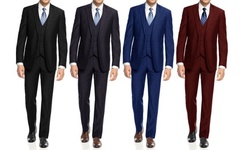 Braveman Men's Slim Fit 3PC Solid  Suits