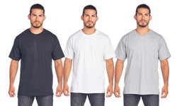 Men's 3 Pack Big & Tall Crewneck 100% Cotton Tee